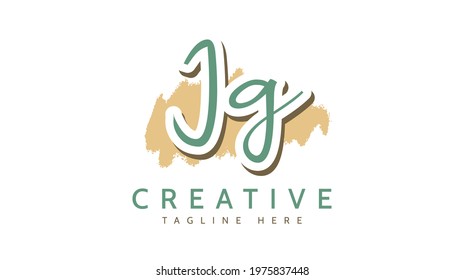 JG Initials, handwriting logo vector