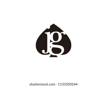 The jg initials logo inside the black shovel