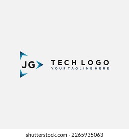 JG Initials Tech-Logo Stock-Vektorbilder