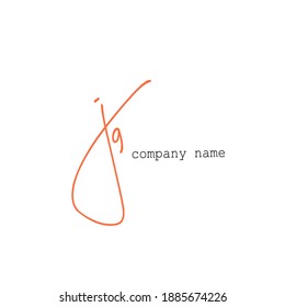 JG J G Initial handwriting creative fashion elegant design logo Sign Symbol template vector icon