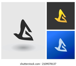 JG Letter shape logo monogram concept creative idea