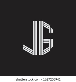 JG Logo monogram with outline style linked isolated on black background