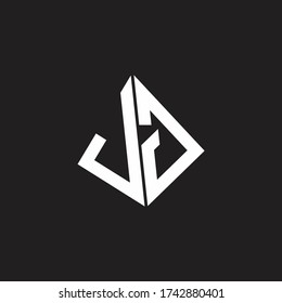 JG Logo monogram with standout triangle shape ribbon design template