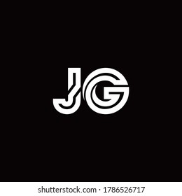 Logo de monograma JG con plantilla de diseño de línea abstracta