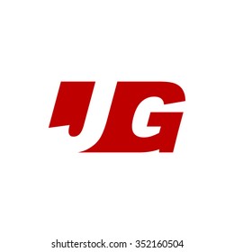 JG negative space letter logo red