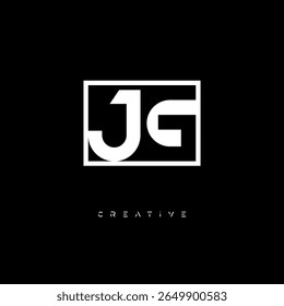 JG Negative Space Monogram – Minimalist Black and White Letter mark Logo for Creative Branding, Fashion Identity and Modern Design Concepts
