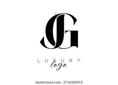 JG Serif Letter Monogramm Typografie Logo für elegante Premium-Branding-Identität