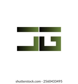JG Simple alphabet modern minimalist negative space font vector business logo design