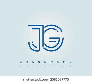 JG Technology Letter Logo Template. This tech letter logo is a graphic mark that uses letters to represent a technology company.