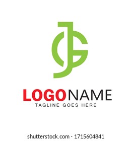 JG text logo design & illustration vector art 