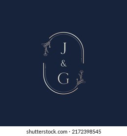 JG wedding initial logo letters in high quality professional design that will print well across any print media
