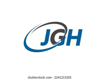 JGH letter creative modern elegant swoosh logo design