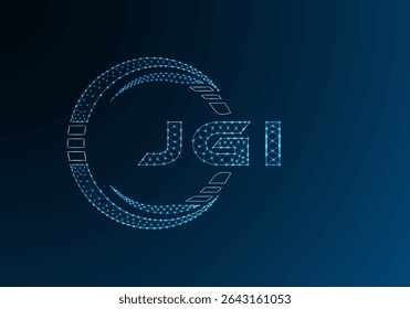 JGI baixo poli letra logotipo vetor design. JGI menor design de logotipo poli. Logotipo poli baixo.