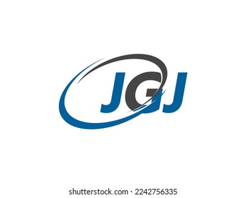 JGJ letter creative modern elegant swoosh logo design