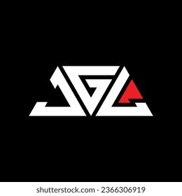 JGL triangle letter logo design with triangle shape. JGL triangle logo design monogram. JGL triangle vector logo template with red color. JGL triangular logo Simple, Elegant, and Luxurious design.