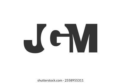 JGM logo design. Initial letter J G M bold font style for tech startups, consulting, corporate branding. Creative company name, headlines typography identity, trendy logotype. Vector illustration.