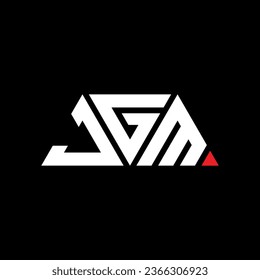 JGM triangle letter logo design with triangle shape. JGM triangle logo design monogram. JGM triangle vector logo template with red color. JGM triangular logo Simple, Elegant, and Luxurious design.