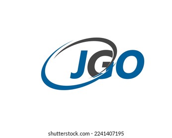 Letra JGO diseño creativo elegante del logo de swoosh