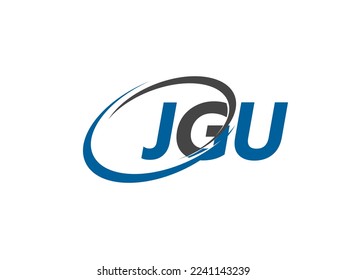 JGU letter creative modern elegant swoosh logo design