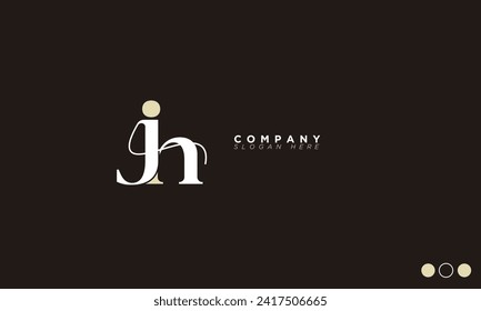  JH Alphabet letters Initials Monogram logo HJ, J and H