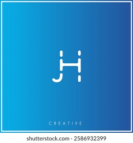 JH Creative Premium Vector latter logo design. Creative Logo. Elegant leaves.  modern design. Vector Illustration logo. Creative Minimal feminine monogram and logo.