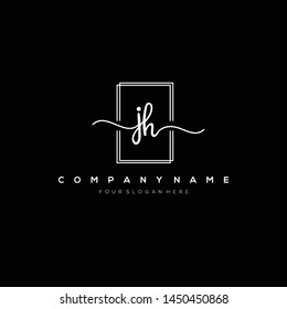 JH handwriting initial logo template vector.