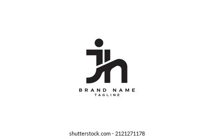 JH, HJ, Abstract initial monogram letter alphabet logo design