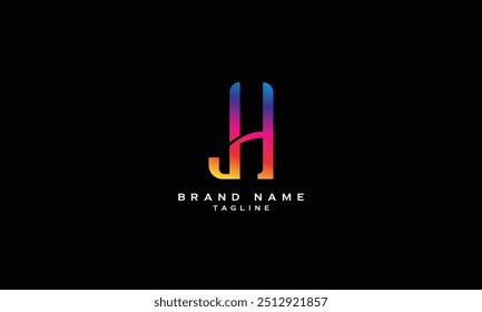 JH, HJ, Abstract initial monogram letter alphabet logo design