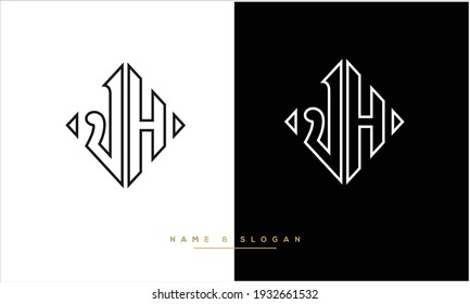 JH ,HJ Abstract letters logo Monogram