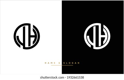 JH ,HJ Abstract letters logo Monogram
