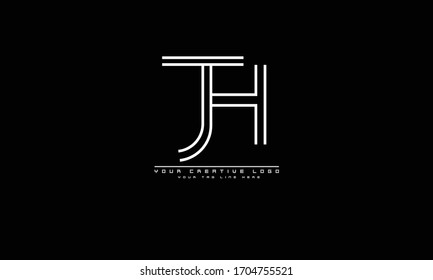 JH HJ abstract vector logo monogram template