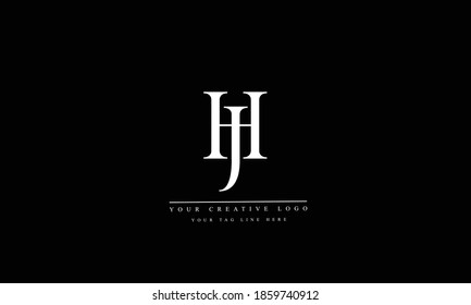 JH HJ abstract vector logo monogram template