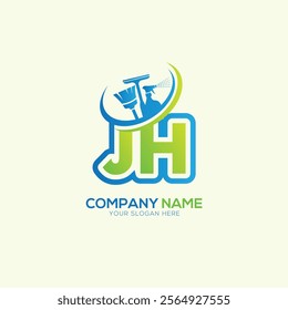 JH or HJ Letter Local Cleaning vector logo. Cleaning service logo vector