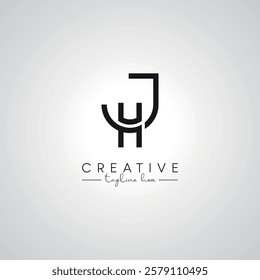 JH HJ Letter Modern Alphabet Logo Design. Initial Based Vector Template.
