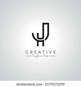 JH HJ Letter Modern Artistic Logo Design. Initial Based Vector Template.
