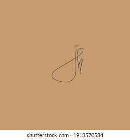 jh initial handwriting beauty monogram