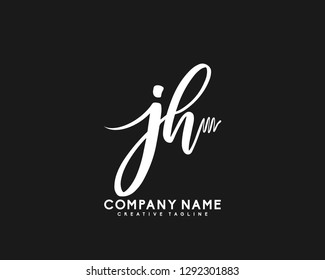 JH Initial Handwriting Logo Template Vector