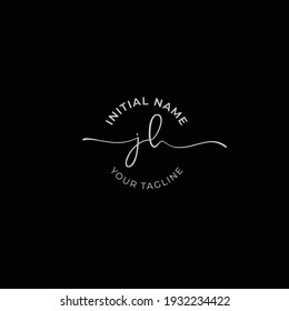 jh Initial handwriting signature logo vector. Hand lettering for designs
