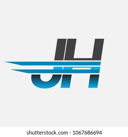 JH initial logo company name colored black and blue, Simple and Modern Logo Design.