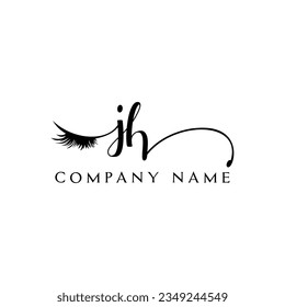 JH logotipo inicial logotipo de bloqueo vector eyelash moderno