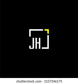 JH initial monogram logo with square style design