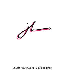 jh initial signature logo design