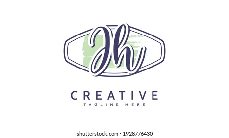 JH Initials, handwriting logo vector