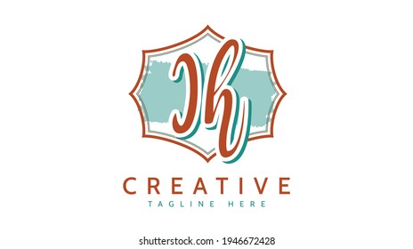 JH Initials, handwriting logo vector