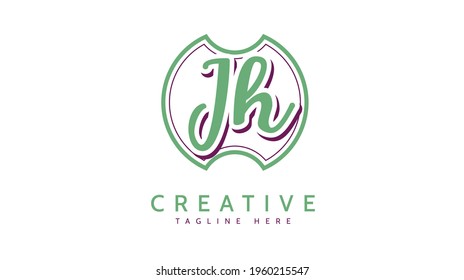 JH Initials, handwriting logo vector