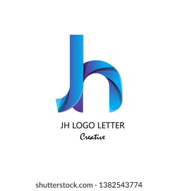 jh j h circle lowercase design of alphabet letter combination with infinity suitable as logo for a company or corporate business template design - Vector