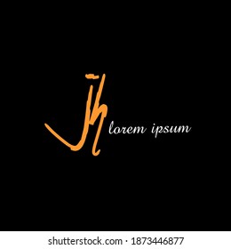 JH J H Escritura manual inicial moda creativa diseño elegante plantilla vectorial