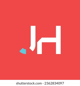 Diseño creativo del logotipo de la letra JH con gráfico vectorial