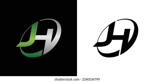 JH letter logo design, JH monogram logo, JH initials icon, letter JH symbol vector