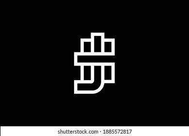 JH letter logo design on luxury background. HJ monogram initials letter logo concept. HJ icon design. JH elegant and Professional white color letter icon design on black background. 